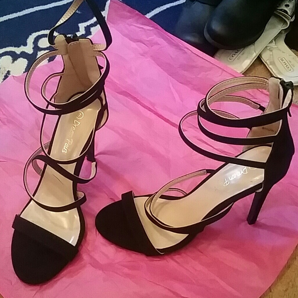 Black 7 sexy strappy high show heels